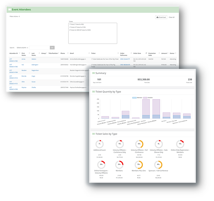 Engage.In event Management Screenshot