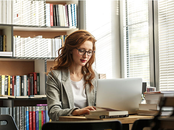 Woman at computer